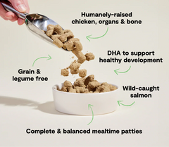 Chicken & Salmon Freeze Dried Raw Patties for Puppies