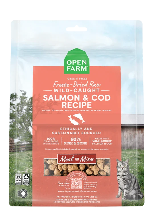 Wild-Caught Salmon & Cod Freeze Dried Raw Morsels for Cats