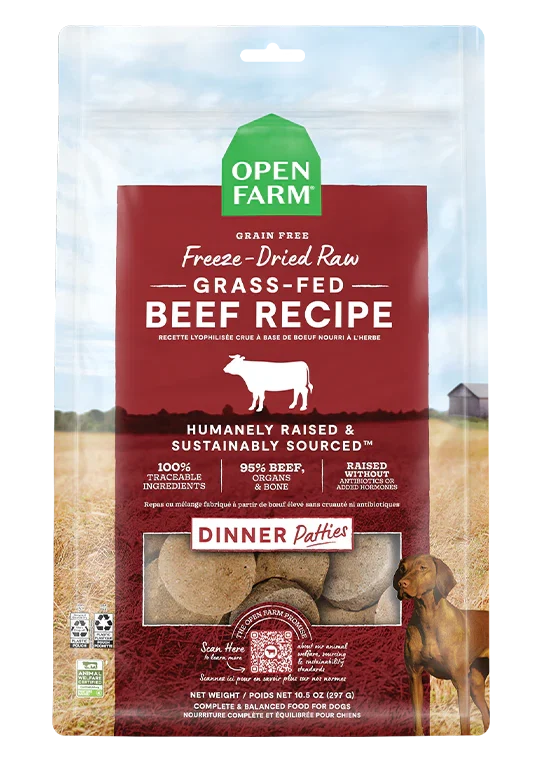 Grass-Fed Beef Freeze Dried Raw Patties for Dogs