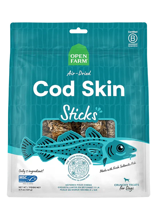 Icelandic Air-Dried Cod Skins Dog Treat Sticks