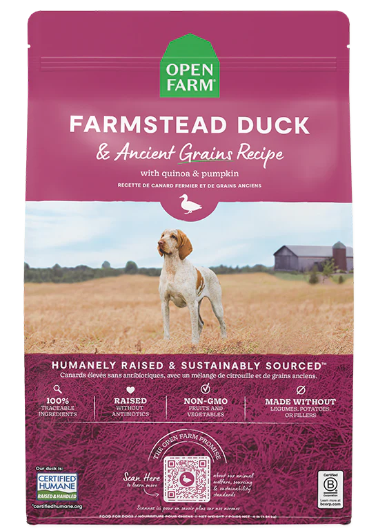 Farmstead Duck Ancient Grains Dog Kibble