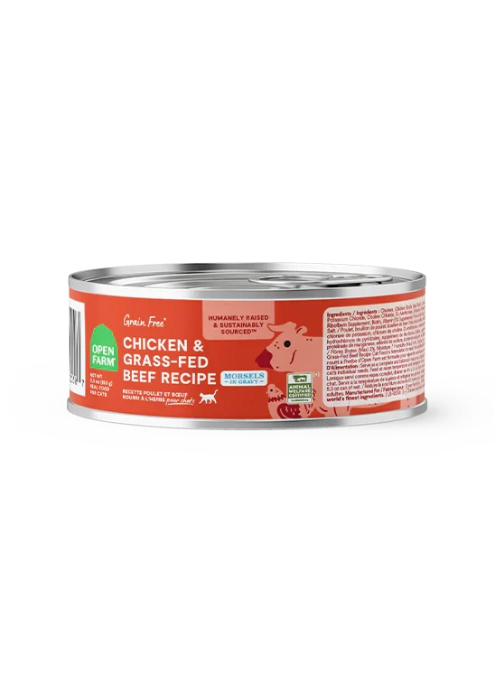 Chicken & Grass-Fed Beef Morsels in Gravy for Cats